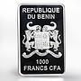 Benin 1000 francs German Knight colored proof silver coin 2014