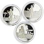 Malta 100 liras set of 3 Three Wise Men of the East proof silver coins 2005