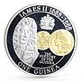 Tristan da Cunha 1 guinea The History of the Guinea James II silver coin 2013