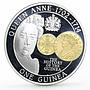 Tristan da Cunha 1 guinea The History of the Guinea Queen Anne silver coin 2013