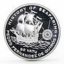 Vanuatu 50 vatu The Pedro Hernandez de Quiros Ship proof silver coin 2005