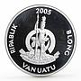 Vanuatu 50 vatu The Pedro Hernandez de Quiros Ship proof silver coin 2005