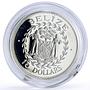 Belize 10 dollars West Indies University Pelican Bird proof silver coin 1998