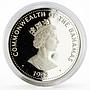 Bahamas 5 dollars 500 Years of America series Panama Canal silver coin 1992