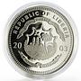 Liberia 20 dollars History of America Monroe Doctrine proof silver coin 2003