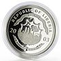 Liberia 20 dollars History of America series Watergate proof silver coin 2003
