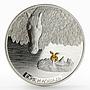 Ghana 5 cedis The Hedgehog and The Horse in the Fog colored silver coin 2014