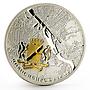 Cook Islands 5 dollars 120 Years Jubilee of Novosibirsk Russia silver coin 2013