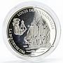 Chad 1000 francs History of Ships series La Boudeuse proof silver coin 2016