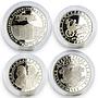 Tajikistan set of 4 coins 15th Anniversary of Independence silver coins 2006