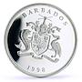 Barbados 10 dollars West Indies University Pelican Bird proof silver coin 1998