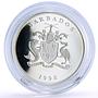 Barbados 10 dollars West Indies University Pelican Bird proof silver coin 1998