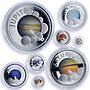 Cook Islands set of 8 coins The Wonders of the Planets colored copper coins 2014