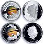 Cook Islands set of 8 coins The Wonders of the Planets colored copper coins 2014