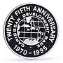 Jamaica 25 dollars 25th Anniversary Caribbean Development Bank silver coin 1995