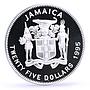 Jamaica 25 dollars 25th Anniversary Caribbean Development Bank silver coin 1995