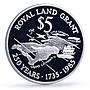 Cayman Islands 5 dollars Royal Land Grant Ship Clipper proof silver coin 1985