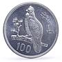 Pakistan 100 rupees WWF Tragopan Pheasant Bird Fauna silver coin 1976