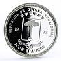 Equatorial Guinea 7000 francos Endangered Wildlife series Zebra silver coin 1993