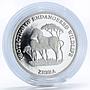 Equatorial Guinea 7000 francos Endangered Wildlife series Zebra silver coin 1993