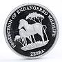 Equatorial Guinea 7000 francos Endangered Wildlife series Zebra silver coin 1993
