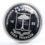 Equatorial Guinea 7000 francos Endangered Wildlife series Zebra silver coin 1993