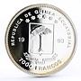Equatorial Guinea 7000 francos Endangered Nature series Buffalo silver coin 1993