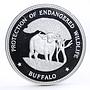 Equatorial Guinea 7000 francos Endangered Nature series Buffalo silver coin 1993
