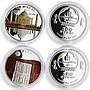 Mongolia set of 7 coins Seven Wonders of the World colored silver coins 2008