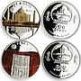 Mongolia set of 7 coins Seven Wonders of the World colored silver coins 2008