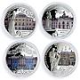 Malawi set 4 coins Palaces of Saint Petersburg Russia colored silver coins 2010