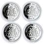Malawi set 4 coins Palaces of Saint Petersburg Russia colored silver coins 2010