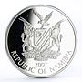 Namibia 10 dollars Endangered Wildlife series Zebra proof silver coin 2007