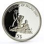 Palau 5 dollars Marine Life Protection series Surgeon Fish silver coin 2007