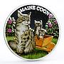 Rwanda 500 francs Cats series Maine Coon Cat Flowers colored silver coin 2011
