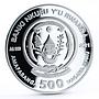 Rwanda 500 francs Cats series Persian Cat Books colored silver coin 2011