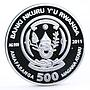 Rwanda 500 francs Cats series Persian Cat Books colored silver coin 2011