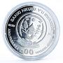 Rwanda 500 francs Cats series Russian Blue Cat Plant colored silver coin 2011
