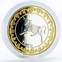 Tokelau 5 dollars Zodiac Signs series Taurus gilded silver coin 2012