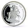 Bahamas 10 dollars West Indies University Pelican Bird proof silver coin 1998