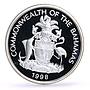 Bahamas 10 dollars West Indies University Pelican Bird proof silver coin 1998