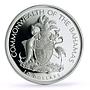 Bahamas 10 dollars 25th Anniversary Caribbean Development Bank silver coin 1995