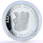 Congo 1000 francs Sculptor Painter Architect Michelangelo Art silver coin 2005