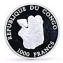 Congo 1000 francs Sculptor Painter Architect Michelangelo Art silver coin 2005