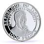 Chad 1000 francs Chinggis Khan Genghis Khan Horsemans proof silver coin 2002