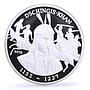 Chad 1000 francs Chinggis Khan Genghis Khan Horsemans proof silver coin 2002