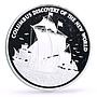 Jamaica 10 dollars Discovering of the New World Columbus Ship silver coin 1989