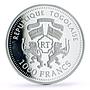 Togo 1000 francs Seafaring Hanse Hansekogge Ship Clipper proof silver coin 2007