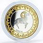 Tokelau 5 dollars Zodiac Signs series Aries gilded silver coin 2012