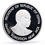 Kenya 500 shillings 25 Years Independence President Moi proof silver coin 1988